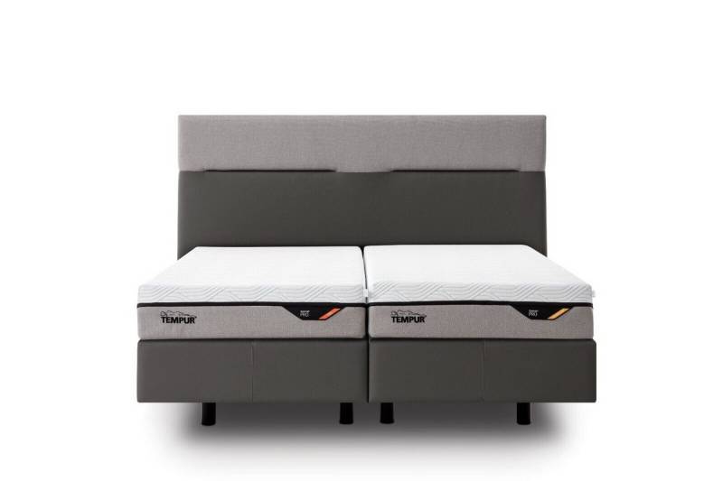 Tempur Bett TEMPUR® Boxspringbett 180 x 200 cm Texture Duo Leather/Charcoal, Auslaufmodell von Tempur