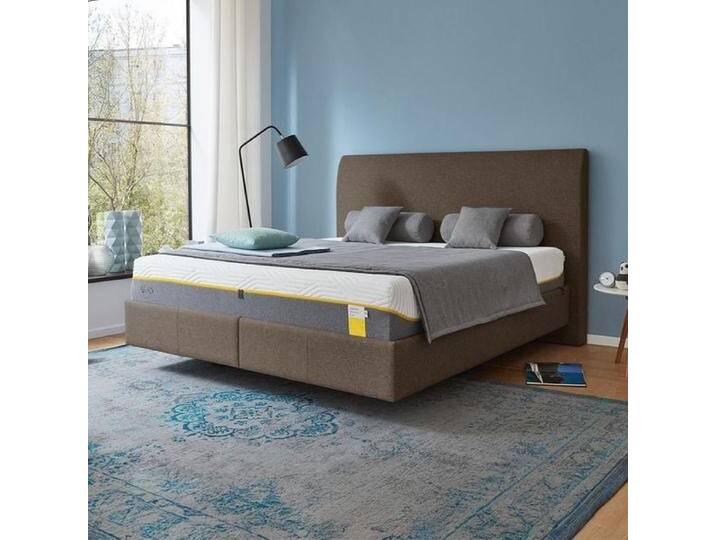 Tempur Polsterbett Classic Komfort Webstoff mit Kopfteil Shape 180x200cm Braun modern von Tempur