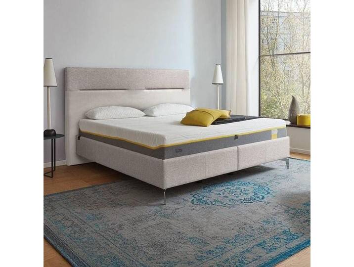 Tempur Polsterbett Classic Komfort Webstoff mit Kopfteil Texture 200x190cm Weiß modern von Tempur