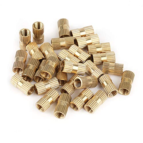 150 Stück M5 Innengewinde Rändelmutter Messing Gewindeeinsatz Einbettmuttern M5x5,M5x6,M5x8,M5x10,M5x12 Sortimentssatz Zylindrischer Rändelmuttern aus Messing Verpackt im Kunststoffkoffer von TenNuoDa