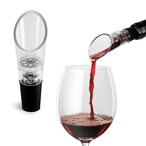 TenTen Labs WeinBelüfter und WeinDekanter (2er-Pack) – Premium Belüfter und Dekanter – Rotwein Aerator Set - Geschenkebox inkludiert - Schwarz von TenTen Labs