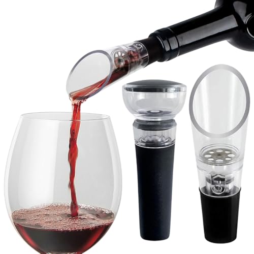TenTen Labs Weindekanter Ausgießer und Weinsparer Moderne Pumpe COMBO – Premium Weinbelüfter und Weinsparpumpe – Geschenkbox inklusive von TenTen Labs