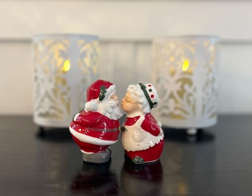 Kissing Santa and Mrs. Claus Keramik Weihnachten Salz- und Pfefferstreuer Set, 9,5 cm x 5,7 cm x 9,5 cm - Rot, Grün, Weiß Kissing Santa and Mrs. Claus Keramik Weihnachten Salz- und Pfefferstreuer Set, 9,5 cm x 5,7 cm x 9,5 cm - Rot, Grün, Weiß von TenWaterloo