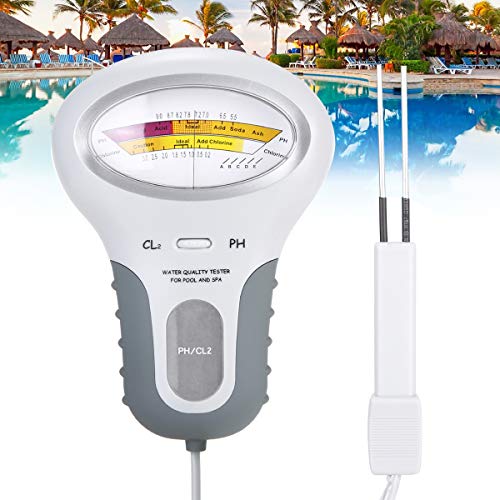 Chlortester, PH & Chlor Cl2 Level Meter Tester Test Monitor Schwimmbad Spa Wassermonitor mit Sonde von TenYua