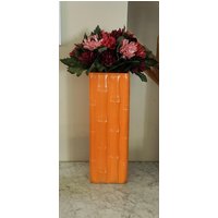 Moderne Orange Glasvase, Moderne Glasvase Orange, 10-Zoll-Orange Dekor, Vase, Vase 10 Zoll, Skulpturenvase von TenaciousImages