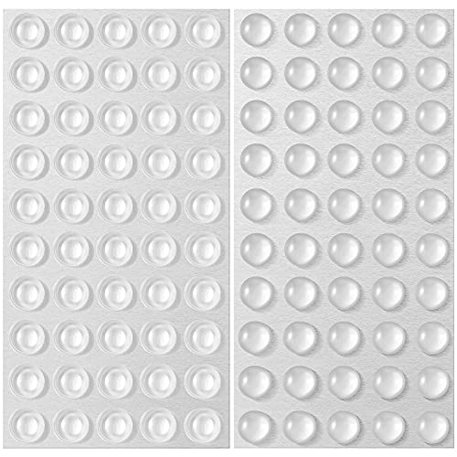 Tenare 2 Größen 100 Stück Gummifüße Selbstklebend Gummipuffer Gumminoppen Möbelpuffer Schutzpuffer Transparent Elastikpuffer Klebeplättchen Kunststoff Stopper für Türen Schränke Schubladen Tastatur von Tenare