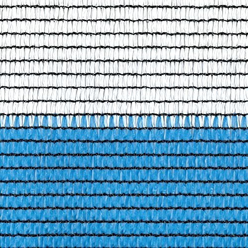 TENAX Soleado Sport 1,00x5 m Weiß/Blau, Zweifarbiges abschirmendes Gewebe, mit horizontalen Streifen für Sportplätze, für Sport und Tourismus von TENAX