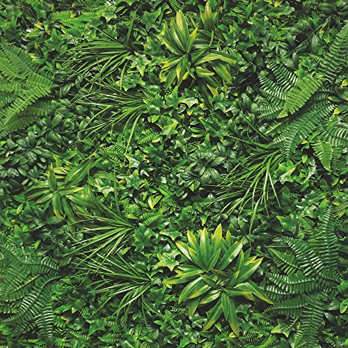 Tenax Divy Panel Tropical 0,5x0,5 m Grün, Synthetische Hecke mit künstlichen Dschungelblättern aus zusammensetzbaren Modulen zur vertikalen Gartenwanddekoration von TENAX