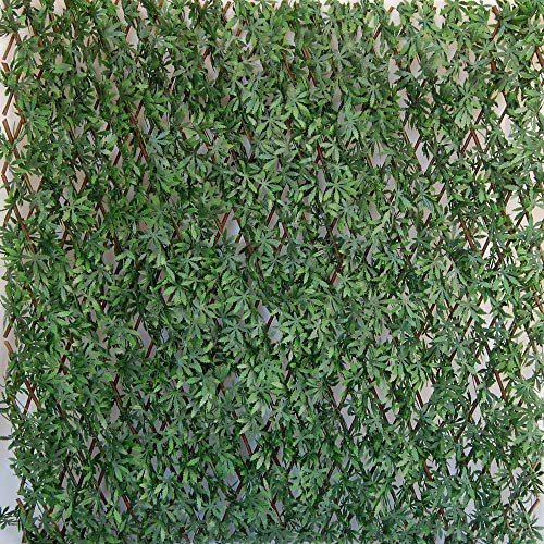TENAX Divy 3D X-Tens Acer Palmatum 100x200 cm Grün, Synthetische Hecke aus Ahornblättern auf dehnbarer Tragstruktur aus Naturholz von TENAX
