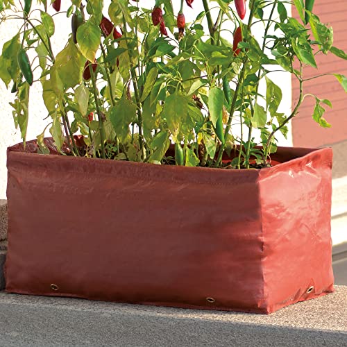 Tenax Grow Vegetable 25x25x50 cm Rot (2 STK) Grassbehälter für Balkon-Gemüseanbau, Bunte Behälter für Gemüse und Hausgarten von TENAX