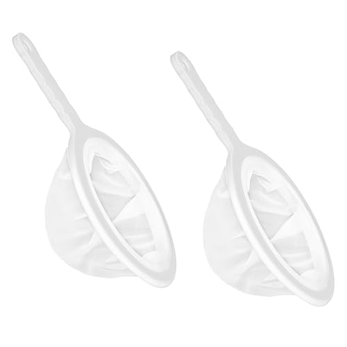 Tenbrachian 2 Stück Sieb Feines, 100/300 Mesh Feinsieb, Kunststoff Nylon Netzsieb mit Griff, Kleines Ultrafeines Küchensieb Filter für Saft Milch Passier von Tenbrachian