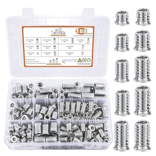 188 Pcs Hexagon Socket Nuts Set, Threaded Insert and Bolt for Wood, Hexagon Socket Nuts Set 188 Pcs Hexagon Socket Nuts Set, Threaded Insert and Bolt for Wood, Hexagon Socket Nuts Set von Tencipeda