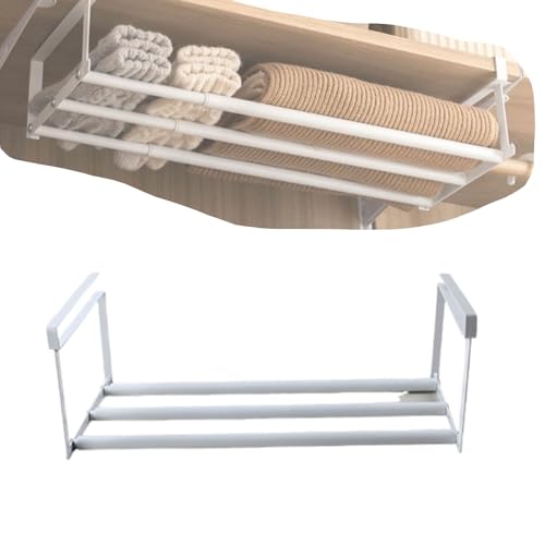 Cabinet Telescopic Shelf Shoes, Expandable Shoe Rack Organizer, Telescopic Shelf for Storing Shoe Cloth Snack (White,1 Set) von Tencipeda