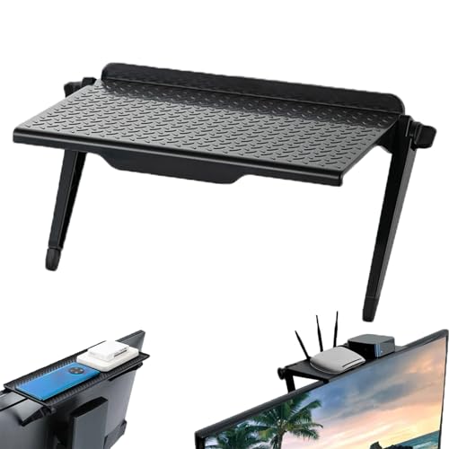 JDIV Creative Multifunctional Screen Top Shelf, Tv Top Shelf - Screen Top Shelf for Tv, Top Punch-Free Monitor Top Shelf for Cellphone Stand, Media Boxes, Game Console, Router (L) von Tencipeda