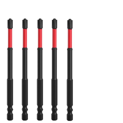 Tencipeda FPH2 Impact Screwdriver Bit Set, 65mm & 110mm Slotted Heads 1/4 Inch Hex Shank, Magnetic Cross Slot Screw Driver Drill Bits Used on Electricians (5 pcs 110mm) von Tencipeda