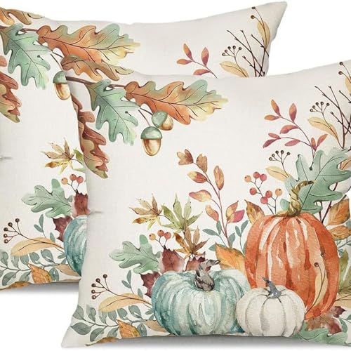 Tencipeda Fall Couch Pillow Covers, Thanksgiving Pillow Covers 18x18, Fall Cover Pillows for Outdoor & Indoor Use Perfect for Home Decor (Light Green) von Tencipeda