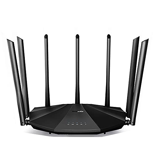 Tenda AC23 AC2100 Smart WiFi Router - Dualband Gigabit Wireless (bis zu 2033 Mbit/s), 1400 sq ft Abdeckung für große Haushalte, Kindersicherung, 4X4-MU-MIMO, 7* 6dBi externe Antennen, Alexa-kompatibel von Tenda