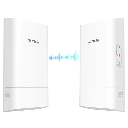 Tenda O1-5G WiFi Bridge Point-to-Point WLAN Bridge Outdoor CPE (867 Mbit/s auf 5GHz, WLAN Brücke mit 9dBi Antenne, Passive PoE, Zentrales Management, 1km Reichweite, IP65 Wasserdicht) (2er Pack) von Tenda
