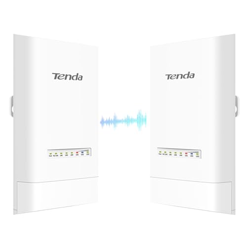 Tenda OS3 WiFi Bridge Point-to-Point WLAN Bridge Outdoor CPE (867 Mbit/s auf 5GHz, 5KM Reichweite, 4X 10/100 MBit/s-LAN-Ports, WLAN Brücke mit 12dBi Richtantenne, Zentrales Management) (2er Pack) von Tenda