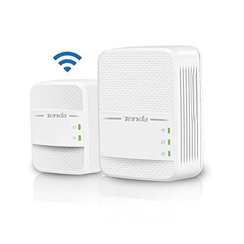 Tenda PH10 Powerline Adapter Kit AV1000 + AC750 WLAN Gigabit Steckdose (1000 Mbit/s LAN+ 750 Mbit/s WiFi, Homeplug AV2, 2 Gigabit Ports, Plug & Play, Energiesparen-Modus, 2er-Set) von Tenda