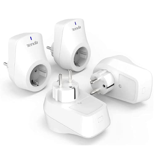 Tenda Smart WLAN Steckdose SP3, 10A Ferngesteuerte Stecker kompatibel mit Alexa& Google Home, App- & Sprachsteuerung, Smart Plug mit Zeitschaltuhr/Timer, Kein Hub notwendig, 4er Pack von Tenda