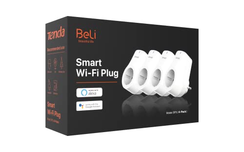 Tenda Smart WLAN Steckdose SP3, ferngesteuerte Stecker kompatibel mit Alexa & Google Home, App Fernbedienung, Sprachsteuerung, Smart Plug mit Zeitschaltuhr/Timer, Kein Hub notwendig, 4er Pack. von Tenda