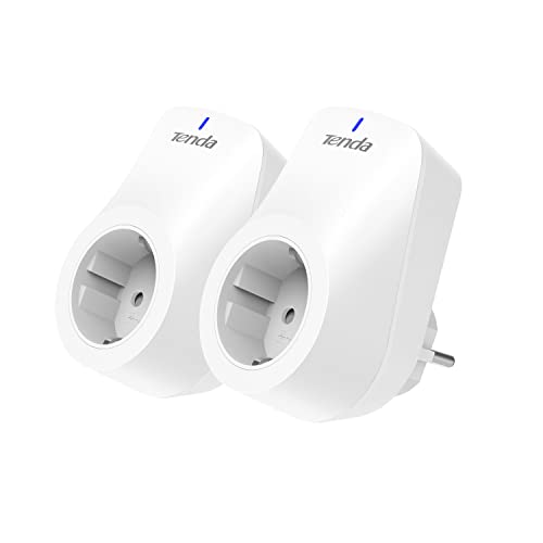 Tenda WLAN Smart Steckdose SP9, 16A Wifi Plug mit Energieverbrauchsanzeige, App- und Sprachsteuerung (Alexa & Google home), Timer, AwayModus Kinderschutz, 2er pack (Nur 2.4GHz WiFi) von Tenda