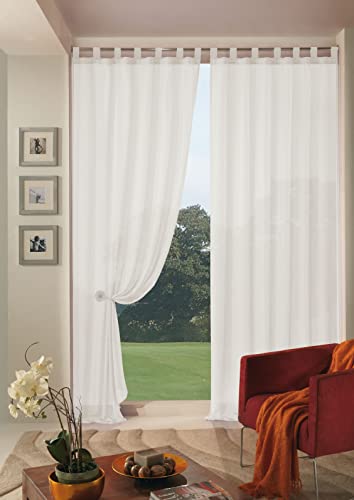 Vorhang Boucle 140 x 290 cm (100% Polyester). Erhältlich in verschiedenen Farben. Bianco von Home Collection