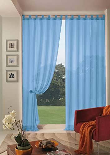 Vorhang Boucle 140 x 290 cm (100% Polyester). Erhältlich in verschiedenen Farben. Soft Blu von Home Collection