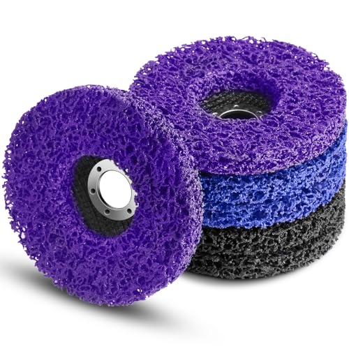 Tendak 6 Stück CSD Scheibe 125 mm für Winkelschleifer, Reinigungsscheibe Lila/Blau/Schwarz Grobschleifscheibe Set für Oberflächenbearbeitung, Metall, Edelstahl Tendak 6 Stück CSD Scheibe 125 mm für Winkelschleifer, Reinigungsscheibe Lila/Blau/Schwarz Grobschleifscheibe Set für Oberflächenbearbeitung, Metall, Edelstahl von Tendak
