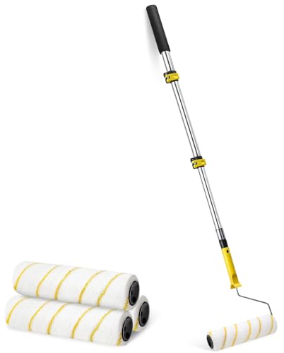 Farbroller mit Teleskopstange, Aluminium Teleskopstab mit 3 Farbwalzen für Malerei und Renovierung von Haushaltsprojekt von Tendak