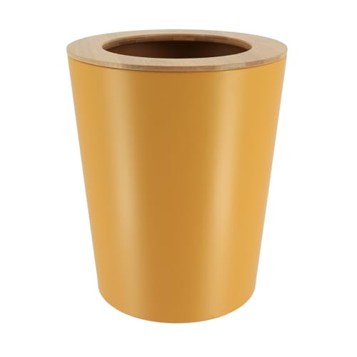 Evasierter mülleimer aus metall mit bambusdeckel 5l - senf bambus - Tendance Evasierter mülleimer aus metall mit bambusdeckel 5l - senf bambus - Tendance von Tendance