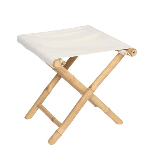 Tendance - Bambus hocker klappbar sitzfläche Stoff - Bambus Weiss von Tendance