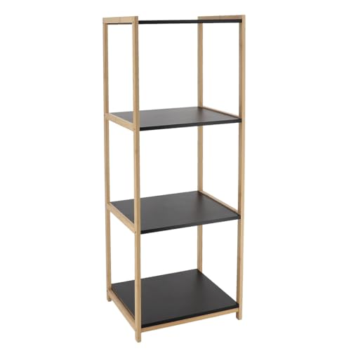 Tendance - Bambusmöbel 4 Regale MDF schwarz - Bambus schwarz von Tendance