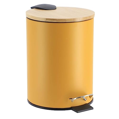 Tendance - Mülleimer aus Metall mit fallbremse 2,5l - senf Bambus Tendance - Mülleimer aus Metall mit fallbremse 2,5l - senf Bambus von Tendance