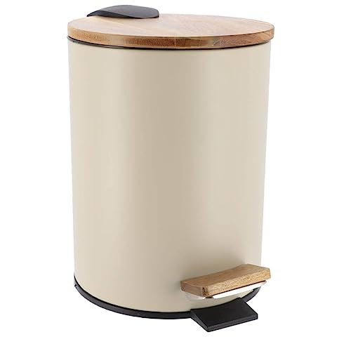 Tendance - Mülleimer aus metall akazie fallbremse 2,5l - akazienbeige von Tendance