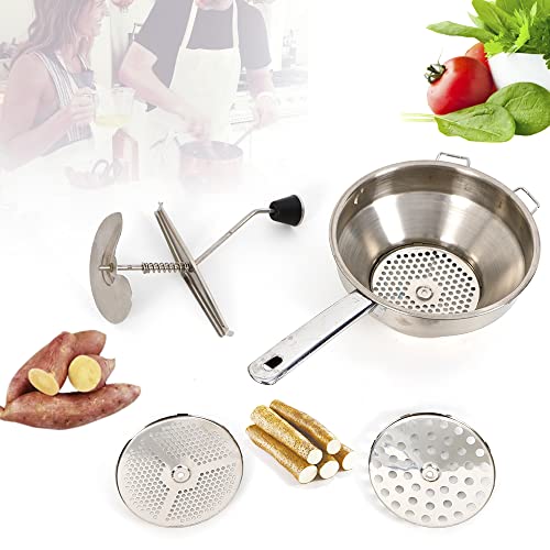 Passiergerät, Passiergerät aus Edelstahl mit 3 Siebeinsatz, Passiermühle Mühle Presse für passierte Tomaten, Kartoffelpüree und mehr Passiergerät, Passiergerät aus Edelstahl mit 3 Siebeinsatz, Passiermühle Mühle Presse für passierte Tomaten, Kartoffelpüree und mehr von Tenddya