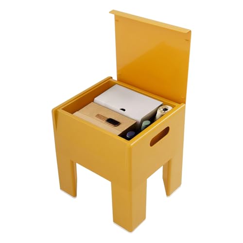 Tenddya Sitzbank mit Stauraum, Sitztruhe Sitzhocker mit Deckel, Sitzcube Fußablage, für Eingangsbereich, Wohnzimmer, Schlafzimmer Maximale Belastung 100 Kg, 37 x 31 x 40 cm (Goldweizen) von Tenddya