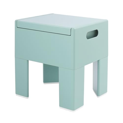 Tenddya Sitzbank mit Stauraum, Sitztruhe Sitzhocker mit Deckel, Sitzcube Fußablage, für Eingangsbereich, Wohnzimmer, Schlafzimmer Maximale Belastung 100 Kg, 37 x 31 x 40 cm (Seeblau) von Tenddya