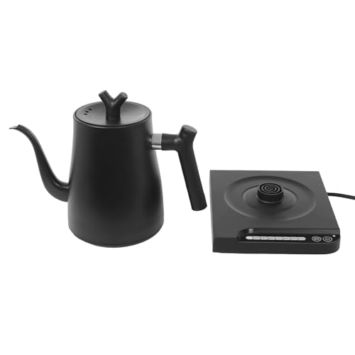 elektrischer Wasserkocher, 1000W Edelstahl Schwanenhals Wasserkocher mit Temperatureinstellung 1L für Tee Kaffeezubereitung Honigwasser von Tenddya
