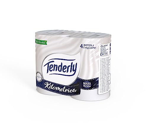 Tenderly Kilometrisches Make a Wish Toilettenpapier, weich und sanft, 4 Rollen mit natürlichen Extrakten aus Malve und Ringelblume von Tenderly