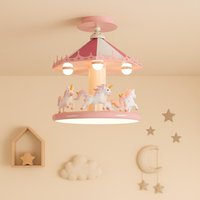 Einhorn-Karussell-Deckenleuchte Für Kinderzimmer - Rosa Kinderzimmerlampe, Süßer Schlafzimmer-Kronleuchter, Warme, Sanfte Beleuchtung Die Einhorn-Karussell-Deckenleuchte Für Kinderzimmer - Rosa Kinderzimmerlampe, Süßer Schlafzimmer-Kronleuchter, Warme, Sanfte Beleuchtung Die von Tendrementmaman