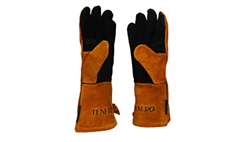 TENERO Grillhandschuhe aus Leder und Kevlar | Hitzebeständig | zum Grillen, als Ofen- und Topfhandschuhe oder Schweißerhandschuhe von Tenero