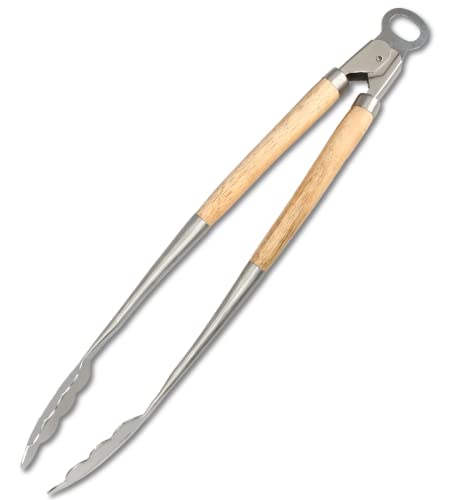 Tenero Grillzange aus stabilem Edelstahl und edlem Akazienholz | Extra Lange Küchenzange | Fleischzange Tenero Grillzange aus stabilem Edelstahl und edlem Akazienholz | Extra Lange Küchenzange | Fleischzange von Tenero