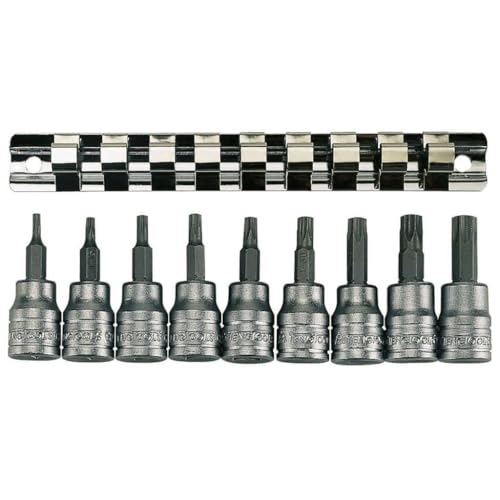 Teng M3813TX Stecknuss Clip Schiene Torx Set Drive (9-teilig) von Teng