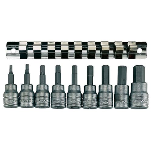 Teng - M3812 10 Stück Clip Rail Hex Key Socket Set Metric-3/8in Drive - TENM3812 von Teng Tools