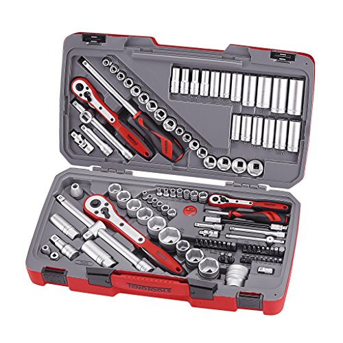 Teng TM111 Steckschlüsselgarnitur, 1/4 / 3/8 / 1/2 Zoll, AF/metrisch, 111-teiliges Set von Teng Tools