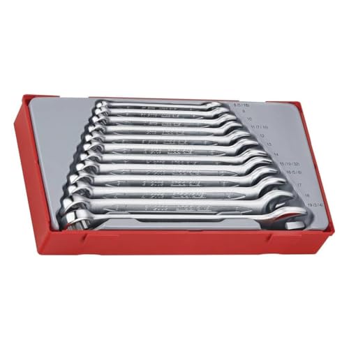 TengTools™ Schweden, kombinierbarer 12-kant-Maul-Ringschlüsselsatz, metrisch, 8-19 mm, CrV Werkzeugstahl, 12-teilig von TENG TOOLS