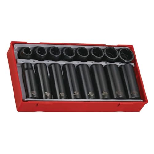 16 dele Krafttoppe i sæt. Med 1/2" □-fatning Teng Tools TT9116 von TENG