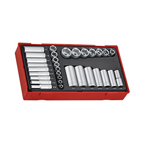 Teng - TTAF32 32 Stück Reg/Deep Socket Set 1/4-3/8 - TENTTAF32 von Teng Tools